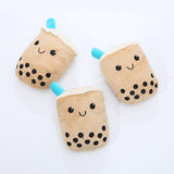 Cute Bubble Tea Shaped Plush Squeaky Dog Toy