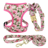 Adjustable Nylon Mesh Collar Harness Leash Set