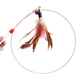 90cm Colorful Feathers Interactive Stick Toy with Bell