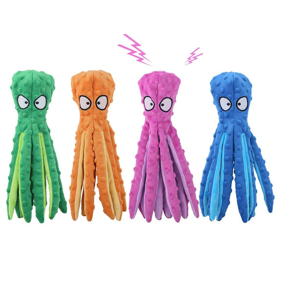 Octopus Soft Stuffed Squeaky Plush Dog Toy