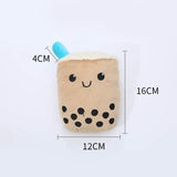 Cute Bubble Tea Shaped Plush Squeaky Dog Toy