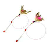 90cm Colorful Feathers Interactive Stick Toy with Bell