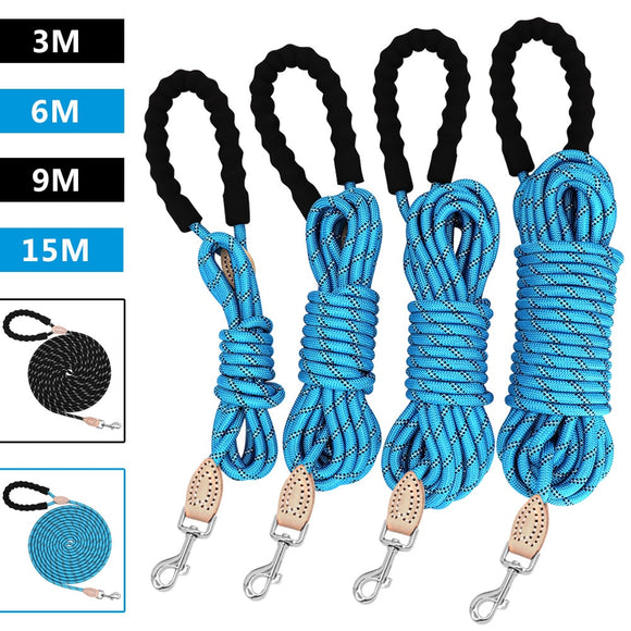 Reflective Nylon Round Rope Pet Lead Leash (3M/6M/9M/15M)