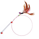 90cm Colorful Feathers Interactive Stick Toy with Bell